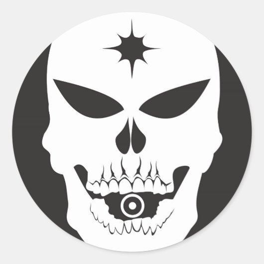 Bullet Skull Runder Aufkleber (Vorderseite)