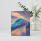 Bullet Train Arrival - Pastel Painting Style Postkarte (Stehend Vorderseite)