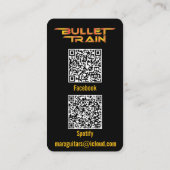 Bullet Train Business Card Visitenkarte (Rückseite)