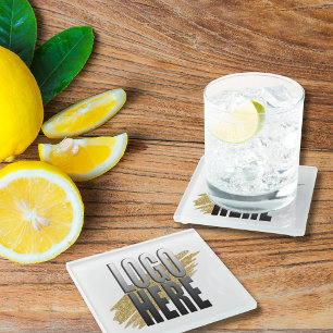 Bulletin für Berufliche Firmenlogos auf dem benutz Glasuntersetzer