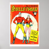 Bulletman Vintag Comic Book Cover Poster (Vorne)