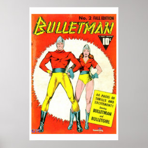 Bulletman Vintage-Comic-Book-Cover Poster