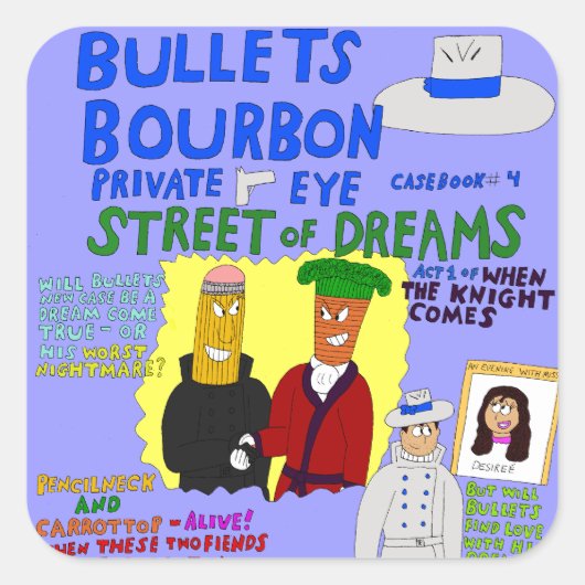 Bullets Bourbon #4 Street of Dreams Cover-Aufklebe Quadratischer Aufkleber (Vorderseite)