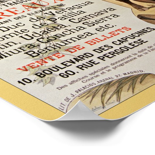 Bullfighting ~ Two Great Bull Races ~  D. Perea ~ Poster (Ecke)