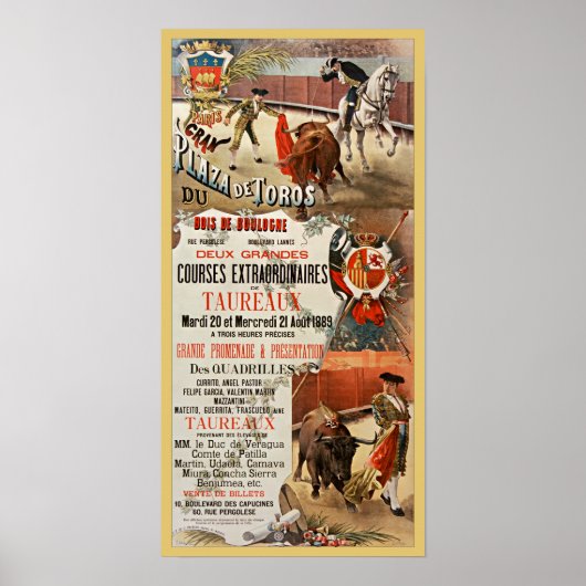 Bullfighting ~ Two Great Bull Races ~ D. Perea ~ Poster (Vorne)
