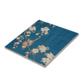 Bullfinch auf einer weinenden Kirschniederlassung Fliese (Seite)