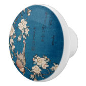 Bullfinch auf einer weinenden Kirschniederlassung Keramikknauf (Rechts)