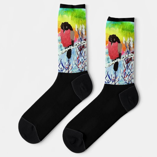 Bullfinch Bird Crew Socks Socken (Linkes Detail)