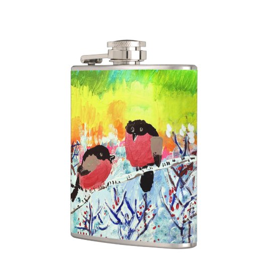 Bullfinch Birds Flachmann (Links)