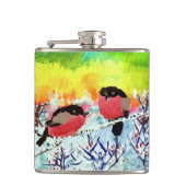 Bullfinch Birds Flachmann (Vorderseite)