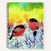 Bullfinch Birds Notizblock (Vorderseite)