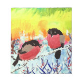Bullfinch Birds Notizblock (Vorderseite)