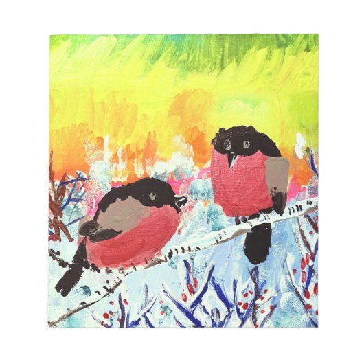 Bullfinch Birds Notizblock (Vorderseite)