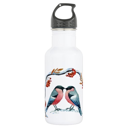 Bullfinch-Liebe Edelstahlflasche (Vorderseite)