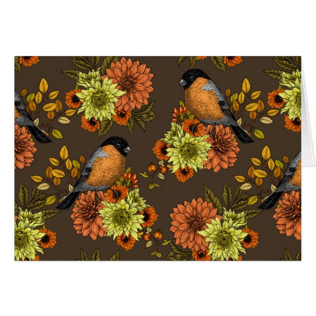 Bullfinch on autumn florals (Vorderseite (Horizontal))