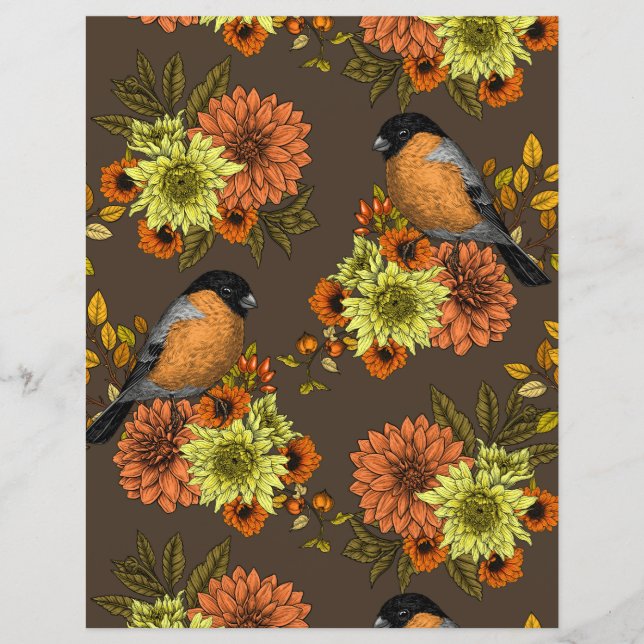 Bullfinch on autumn florals (Vorderseite)