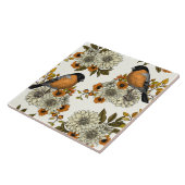 Bullfinch on autumn florals 2 fliese (Seite)