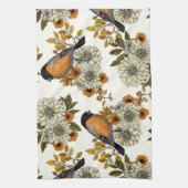 Bullfinch on autumn florals 2 geschirrtuch (Vertikal)