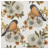 Bullfinch on autumn florals 2 stoff (Muster)