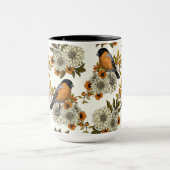 Bullfinch on autumn florals 2 tasse (Zentrum)
