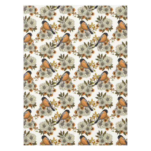Bullfinch on autumn florals 2 tischdecke (Vorderseite)
