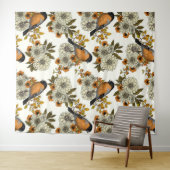 Bullfinch on autumn florals 2 wandteppich (Beispiel (Horizontal))
