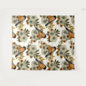Bullfinch on autumn florals 2 wandteppich (Vorderseite (Horizontal))
