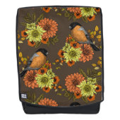 Bullfinch on autumn florals rucksack (Vorderseite)