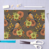 Bullfinch on autumn florals seidenpapier (Handwerk)