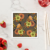 Bullfinch on autumn florals serviette (Beispiel)