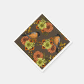 Bullfinch on autumn florals serviette (Ecke)