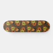 Bullfinch on autumn florals skateboard (Horizontal)