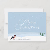 Bullfinch & Snow Landscape Weihnachtskarte Feiertagskarte (Vorderseite)