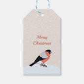 Bullfinch und Schnee Frohe Weihnachtsgeschenke Tag Geschenkanhänger (Vorderseite)