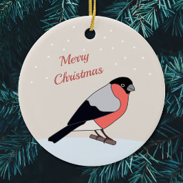 Bullfinch und Schnee Frohe Weihnachtsschmuck
