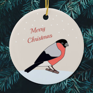 Bullfinch und Schnee Frohe Weihnachtsschmuck