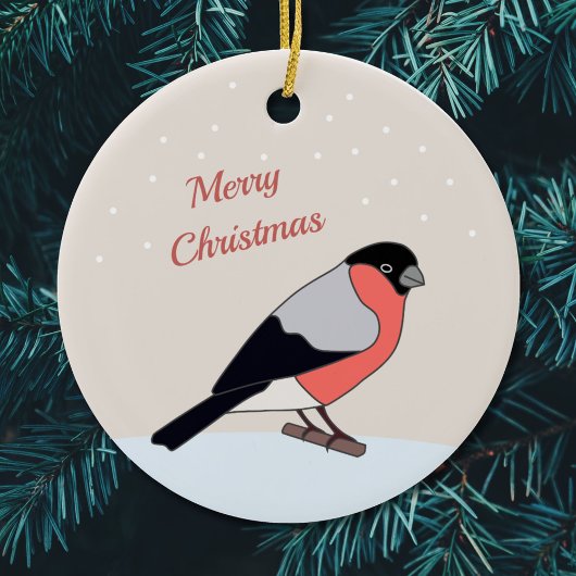 Bullfinch und Schnee Frohe Weihnachtsschmuck