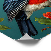 Bullfinch-Vogel auf einem Baum Poster (Ecke)