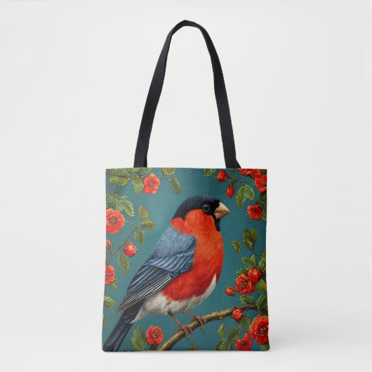 Bullfinch-Vogel auf einem Baum Tasche (Vorderseite)