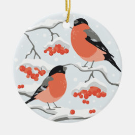 Bullfinen auf Gewindeschleifen Keramik Ornament