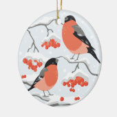 Bullfinen auf Gewindeschleifen Keramik Ornament (Links)