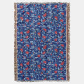 Bullfinen, Rote Vögel, blaue Waldbäume Kunst Decke (Vorderseite Vertikal)