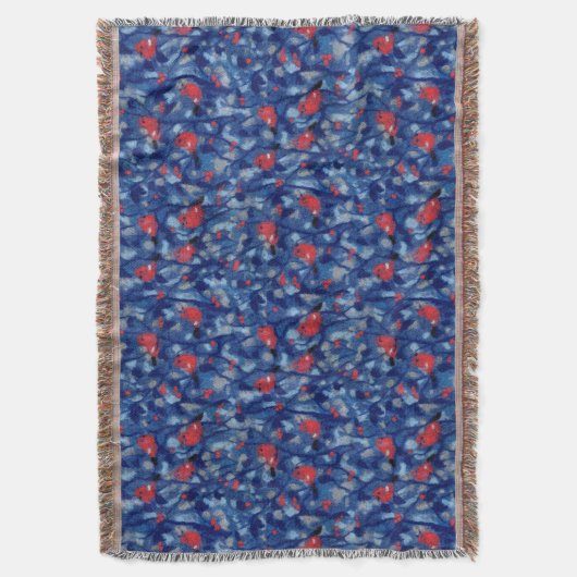 Bullfinen, Rote Vögel, blaue Waldbäume Kunst Decke (Vorderseite Vertikal)