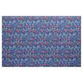 Bullfinen, Rote Vögel, blaue Waldbäume Kunst Stoff (Yard (91,4 cm))