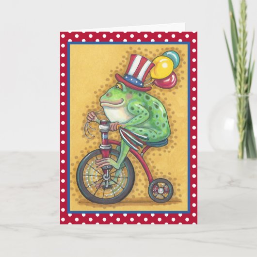 BULLFROG 4. JULI, FROG GREETING CARD Verse Karte (Vorderseite)