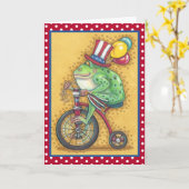 BULLFROG 4. JULI, FROG GREETING CARD Verse Karte (Gelbe Blume)