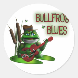 Bullfrog-Blues Runder Aufkleber