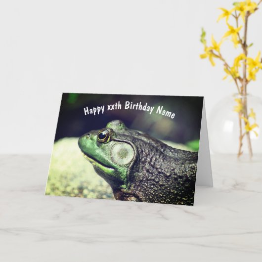 Bullfrog Gedanken Personalisiert Geburtstag Karte (Gelbe Blume)