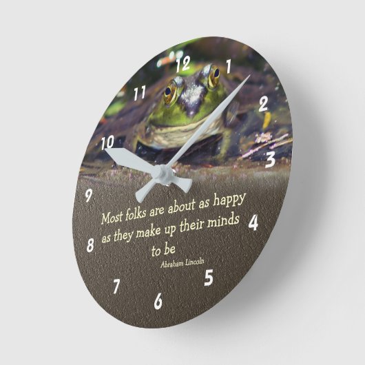 Bullfrog Glück Inspiration Zitat Runde Wanduhr (Winkel)