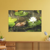 Bullfrog in Lily Pond Leinwanddruck (Insitu (Wohnzimmer))